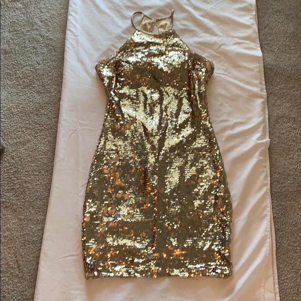 Gold sequins dress